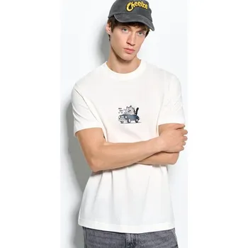 Pánské oblečení Tričko s potiskem - M - House - krémový - 359EN-01X