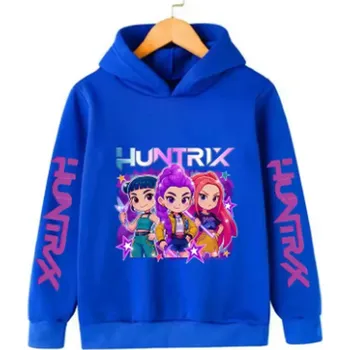 Chlapecký svetr KPop Demon Hunters (Lovkyně démonů) KPop Demon Hunters dětská mikina s potiskem (Huntrix) Barva: modrá (64083), Velikost: 160