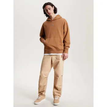 Pánské oblečení Tommy Jeans pánská hnědá mikina SIGNATURE 20005555-8720645042846