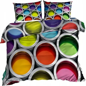Povlečení Bavlna Povlečení z bavlněného saténu 140x200 cm, plechovky s barvou