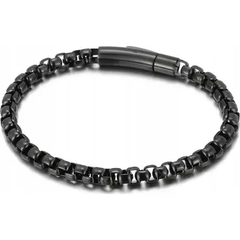 Náramek Černý pánský náramek chirurgická ocel 8mm