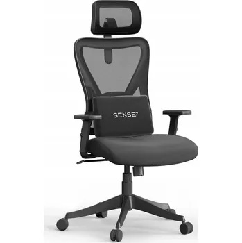 Otočné křeslo HERNÍ KŘESLO OPĚRKA HLAVY BEDERNÍ PODLOŽKA černé