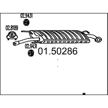 Tlumič výfuku MTS Střední tlumič výfuku MTS 01.50286