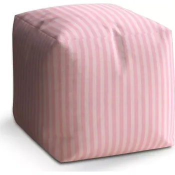 Taburet Sablio Taburet Cube Růžové pruhy: 40x40x40 cm