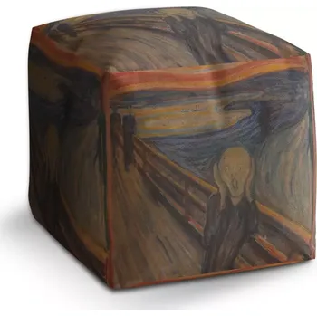 Taburet Sablio Taburet Cube Výkřik - Edvard Munch: 40x40x40 cm