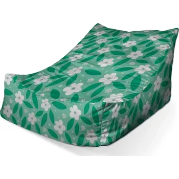 Sedací pytel Sablio Sedací vak Lounge Bílé květy s lístky - 80 x 95 x 50 cm