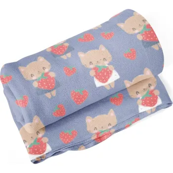 deka Sablio Deka Kočičky s jahodami - 150x120 cm