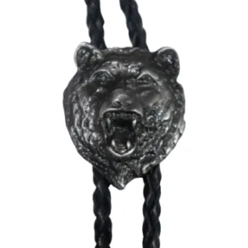 Kravata Westernové bolo ( Medvědí hlava šedá )