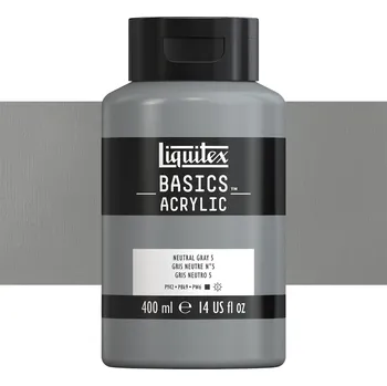 Vodová barva Akrylová barva Liquitex Basics - Neutral Gray 5 Balení: 400 ml