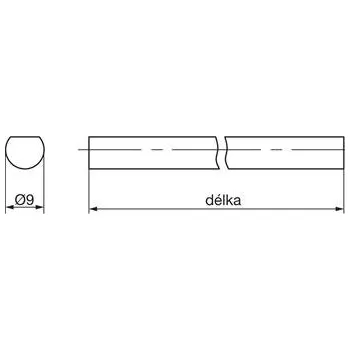 Okno MACO RUSTICO otočná uzavírací tyč sploštělá, o 9 mm, délka 2200mm, černá (94130)