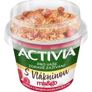 ACTIVIA Mix&Go Granola s červeným ovocem a chia 165g