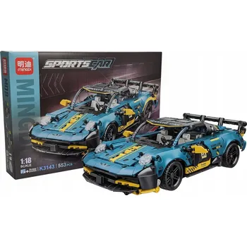 ostatní stavebnice STAVEBNICE PORSCHE MODRÉ MODEL SPORTOVNÍ AUTO PULLBACK SADA PRO DĚTI 553 DÍLKŮ