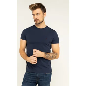 Tommy Hilfiger pánské tmavě modré tričko Stretch 20001229-863032