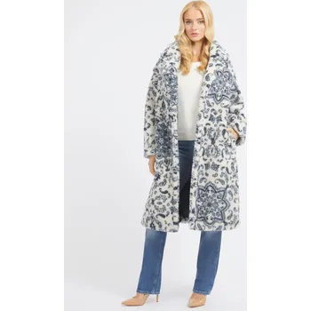 Dámský kabát Guess dámský bílomodrý vzorovaný kabát 20021407-7622336600728