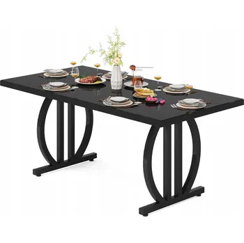 Jídelní stůl JÍDELNÍ STŮL ČERNÝ OBDÉLNÍKOVÝ ELEGANTNÍ PRO 4-6 OSOB 160x80cm