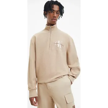 Pánská mikina Calvin Klein pánská béžová mikina WAFFLE HALF ZIP 20008876-8720107172852