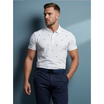 Pánské tričko Sinsay - Polokošile s celoplošným potiskem - bílá - 4996F-00X - 4996F-00X-3XL