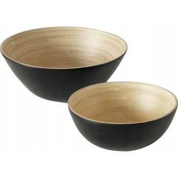 BAMBUSOVÉ MISKY PRO SERVÍROVÁNÍ ČERNÉ BAMBO SADA 2 KS Ø 18-25 CM 300 ML