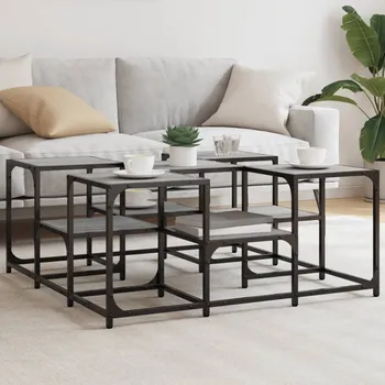 Konferenční stolek Nábytek XL Konferenční stolek šedý sonoma 91 x 91 x 40 cm kompozitní dřevo 839076