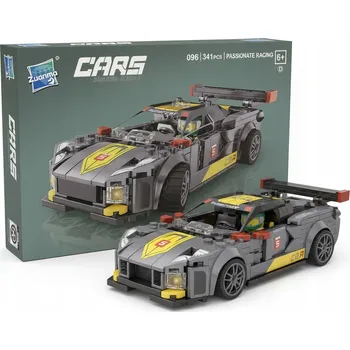 ostatní stavebnice LAMBORGHINI STAVEBNICE ŠEDÝ MALÝ MODEL SPORTOVNÍHO AUTA 341 DÍLŮ S MINIFIGURKOU 6+