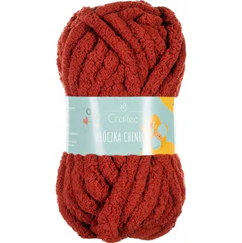 Příze Příze na pletení a háčkování Chenille 20 mm silná, červená #12