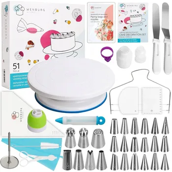 SADA NA ZDOBENÍ DORTŮ, KOLÁČŮ A CUKROVÍ – 51 DÍLŮ PŘÍSLUŠENSTVÍ