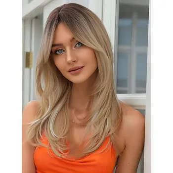 Paruka Paruka dlouhé syntetické vlasy střední blond NCDSHAIR dámská