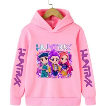 Chlapecký svetr KPop Demon Hunters (Lovkyně démonů) KPop Demon Hunters dětská mikina s potiskem (Huntrix) Barva: růžová (64083), Velikost: 130