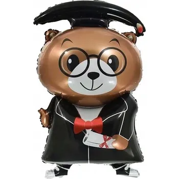 Balónek FÓLIOVÝ BALÓNEK CHYTRÝ MEDVÍDEK ŠKOLA ZAHÁJENÍ PASOVÁNÍ dekorace HEL MS