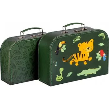 Školní kufřík A Little Lovely Company - sada dvou kartonových kufříků - tygr z džungle (1254)