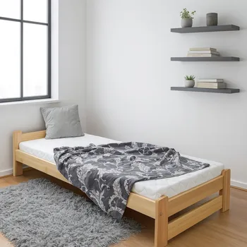 Postel Postel z masivu Halle 80 x 200 cm + matrace Optimal 15cm + rošt ZDARMA