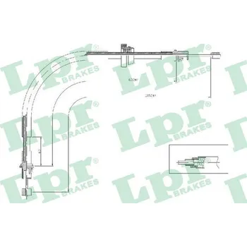 Lanko parkovací brzdy Tažné lanko, parkovací brzda LPR C0281B