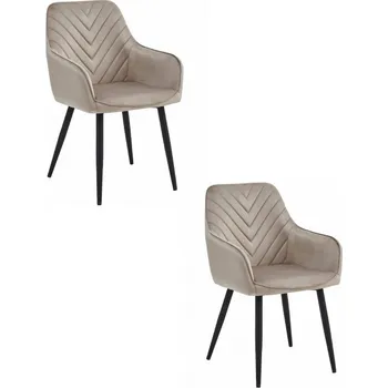 Jídelní židle Jídelní otočná židle Nana360 sametová 2 ks béžová