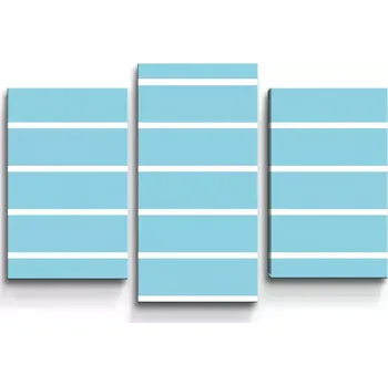 Obraz Sablio Obraz - 3-dílný Bílé pruhy na modré - 75x50 cm