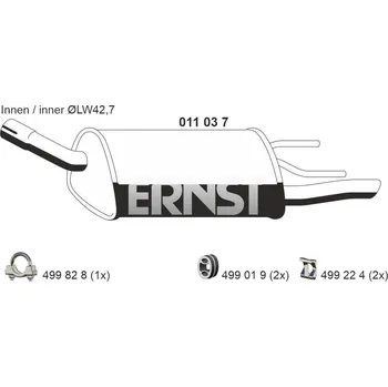 Tlumič výfuku Zadní tlumič výfuku ERNST 011037