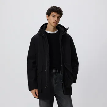 Dámský kabát Reserved - Nepromokavá parka s&nbsp;kapucí - černý - 7135H-99X - 7135H-99X-S