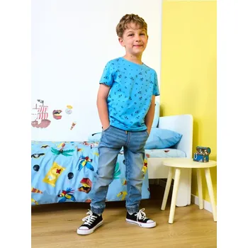 Chlapecké kalhoty Sinsay - Džínové joggery - modrá - 806AO-50J - 806AO-50J-140-1