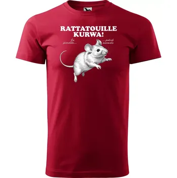 Sablio Tričko s potiskem RATTATOUILLE KURWA - červené 5XL