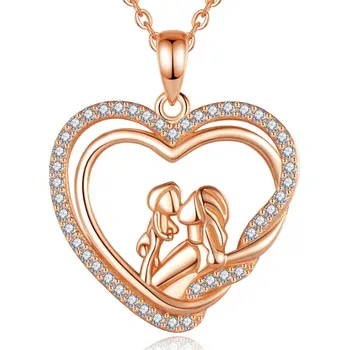 Šperk For Silver Náhrdelník s přívěskem milující Matky s dítětem - Stříbro 925