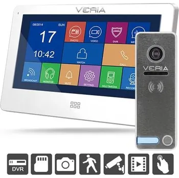 SET Videotelefon VERIA 7077B bílý + vstupní stanice VERIA 230