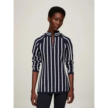 Dámský svetr Tommy Hilfiger dámský tmavě modrý svetr se vzorem 20021797-1999112