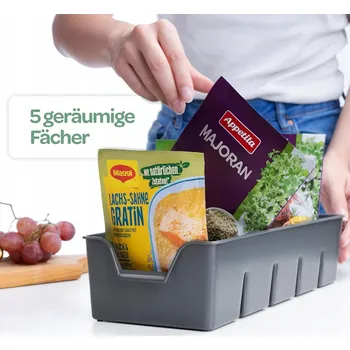 ORGANIZÉR NA KOŘENÍ SE 4 PŘIHRÁDKAMI, ELEGANTNÍ, IDEÁLNÍ DO KUCHYNĚ I KOUPELNY