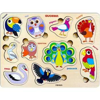 puzzle pro nejmenší PUZZLE DŘEVĚNÉ POZNÁVÁNÍ PTÁKŮ PRO NEJMENŠÍ DĚTI VZDĚLÁVACÍ SADA PŘÍRODA