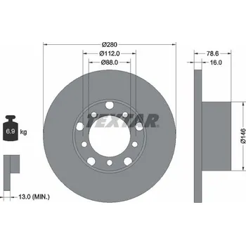 Brzdový kotouč Brzdový kotouč TEXTAR 93012400