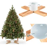 Lebula Stojan na vánoční stromek dřevěný kovový bílý dekorativní