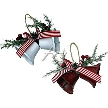Vánoční dekorace IM dekorace zvonky s ozdobou 12cm závěsná