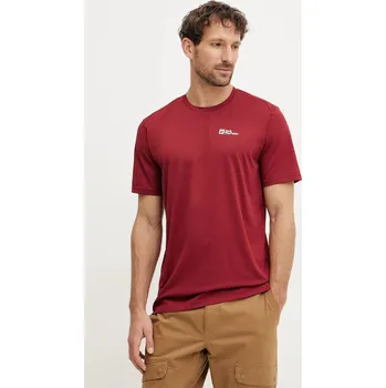 Pánské tričko Sportovní triko Jack Wolfskin Delgami vínová barva, 1809811 83B, vel. L