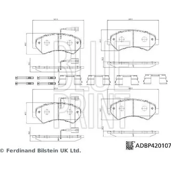 Brzdový systém Sada brzdových destiček, kotoučová brzda BLUE PRINT ADBP420107