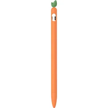 Pouzdro na mobilní telefon Ochranný silikonový obal s lístečky pro Apple Pencil 1. generace - oranžový