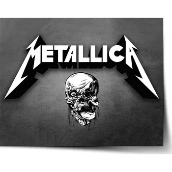 Plakát Sablio Plakát METALLICA Lebka Šedá - 60x40 cm